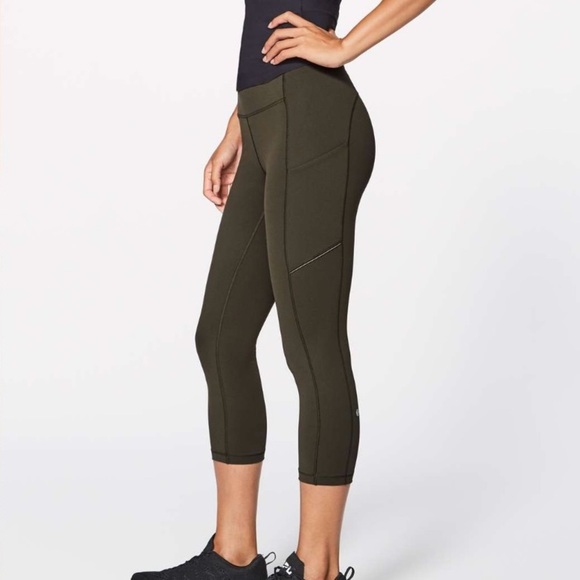 Lululemon Speed Up Crop 21” Legging -Dark Olive Sz 8Like New |Rare 1st Release - Picture 1 of 11